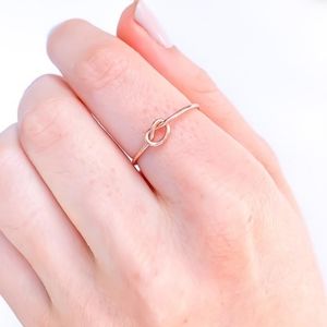 Sterling Forever Rose Gold Love Knot Ring